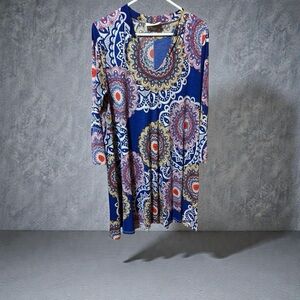 Bohemian Blue Patterned Women's Top